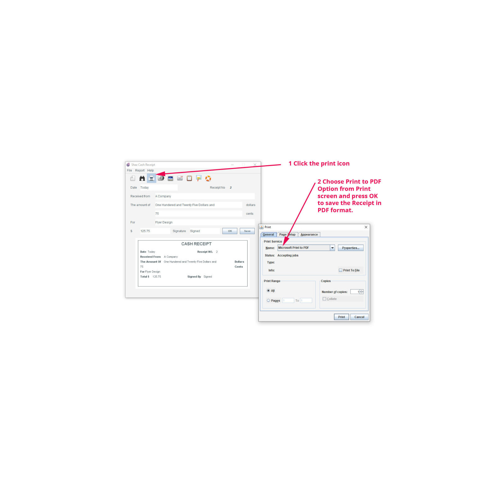 Cash Receipt Software Management App Generator Maker Billing Invoice ON SOFT02