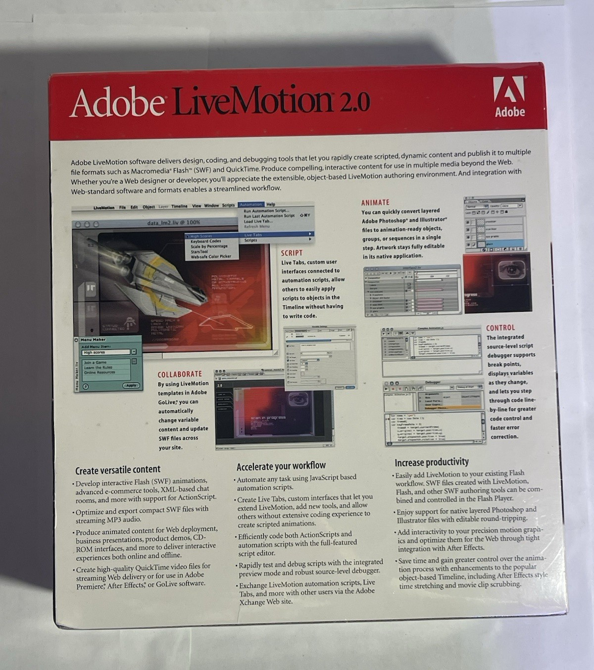 Adobe Live Motion 2.0 Macintosh Brand New Sealed