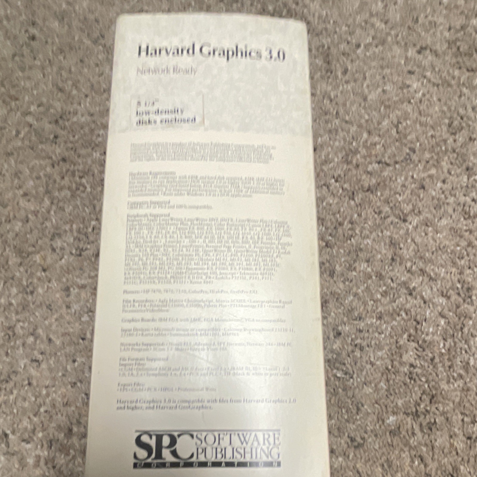 SPC Software Publishing Harvard Graphics 3.0 Presentation Low-Density Disks Set