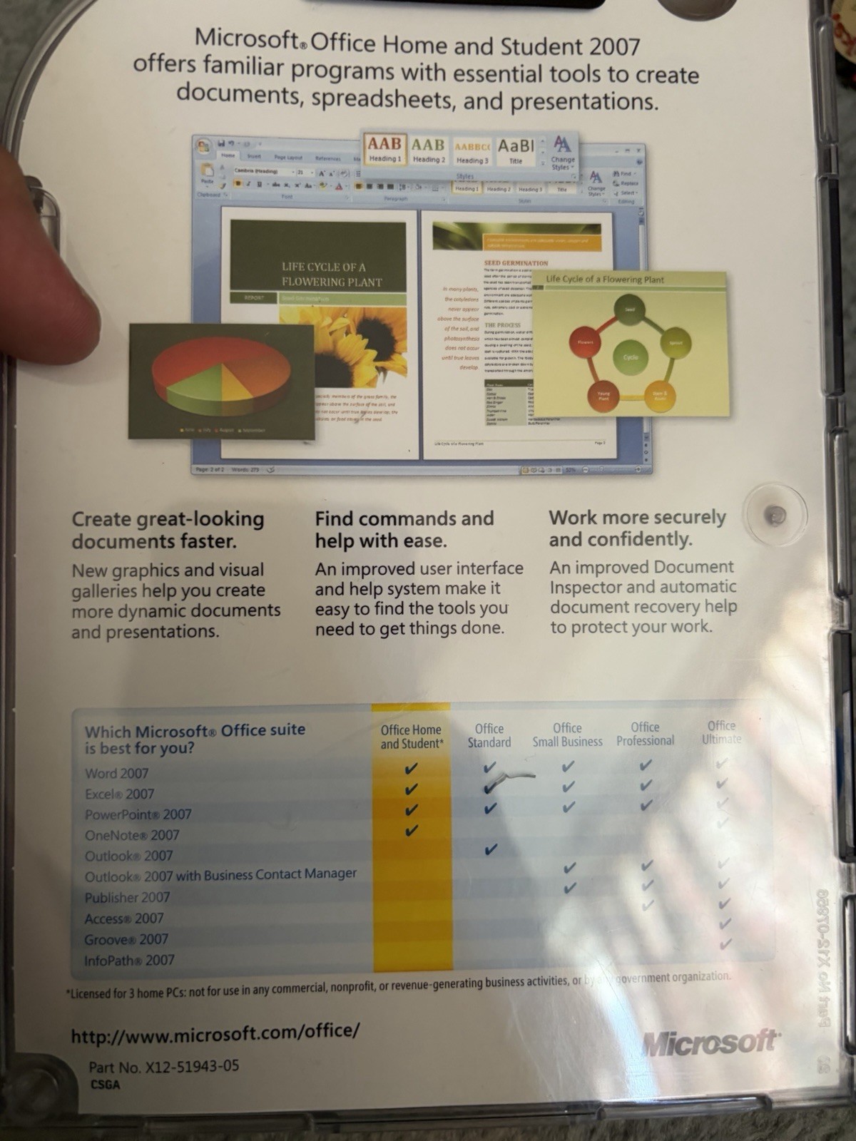 Microsoft Office 2007 Home and Student + Mới Note + Mới Home Business 2013