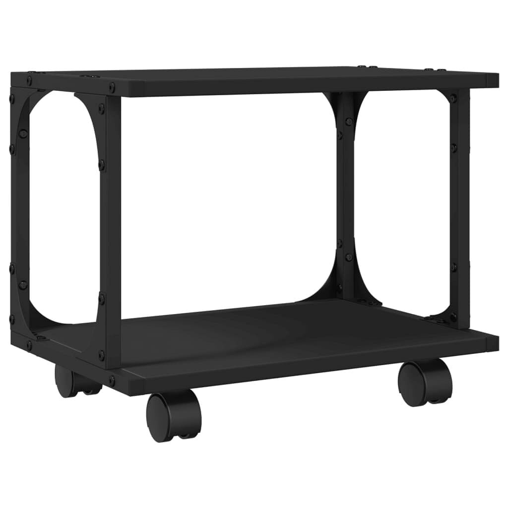vidaXL Printer Stand 2-Tier Black 16.1″x11″x13.2″ Engineered Wood