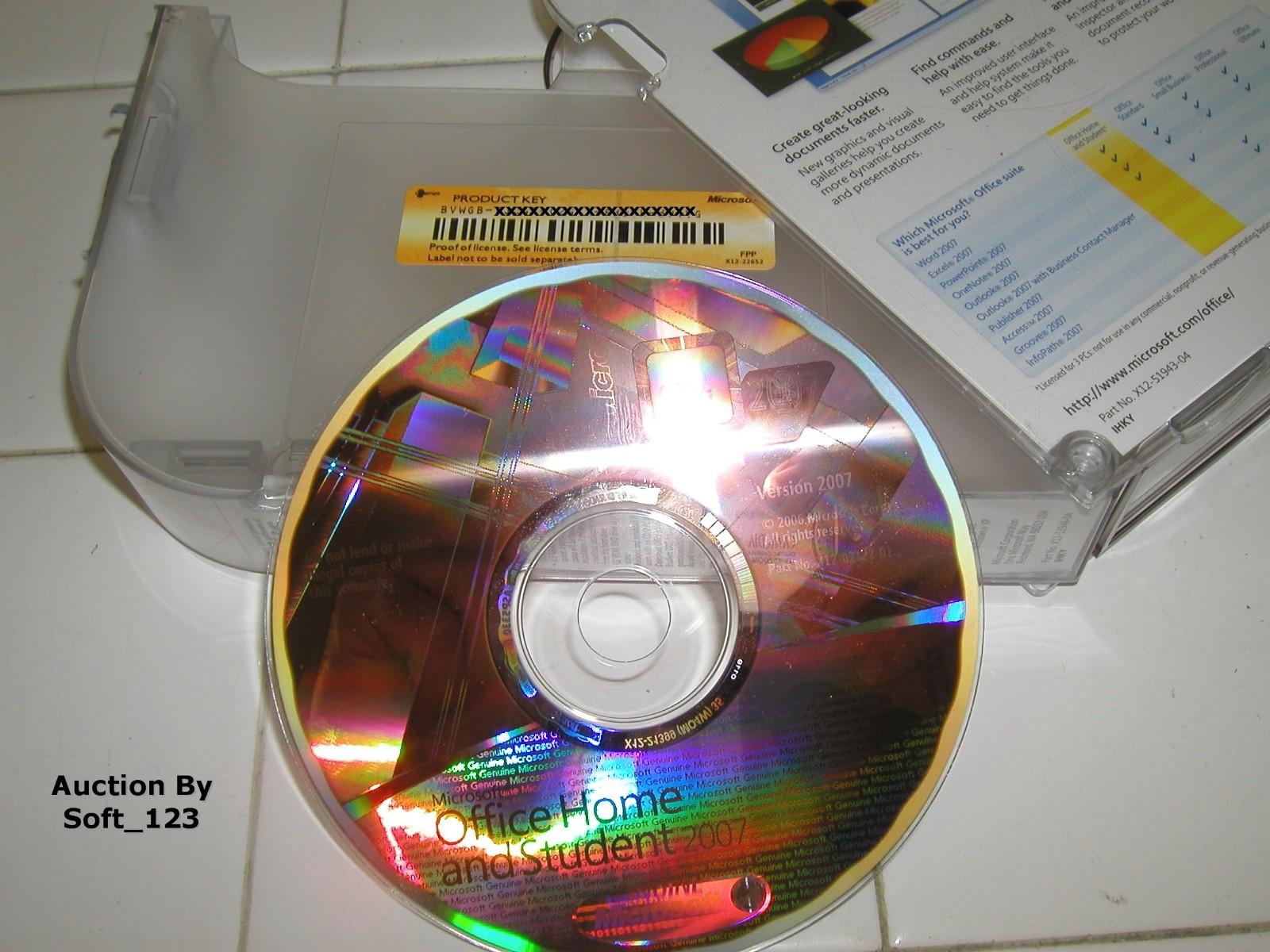 MS Microsoft Office 2007 Home and Student for 3 PCs Full Retail English Version