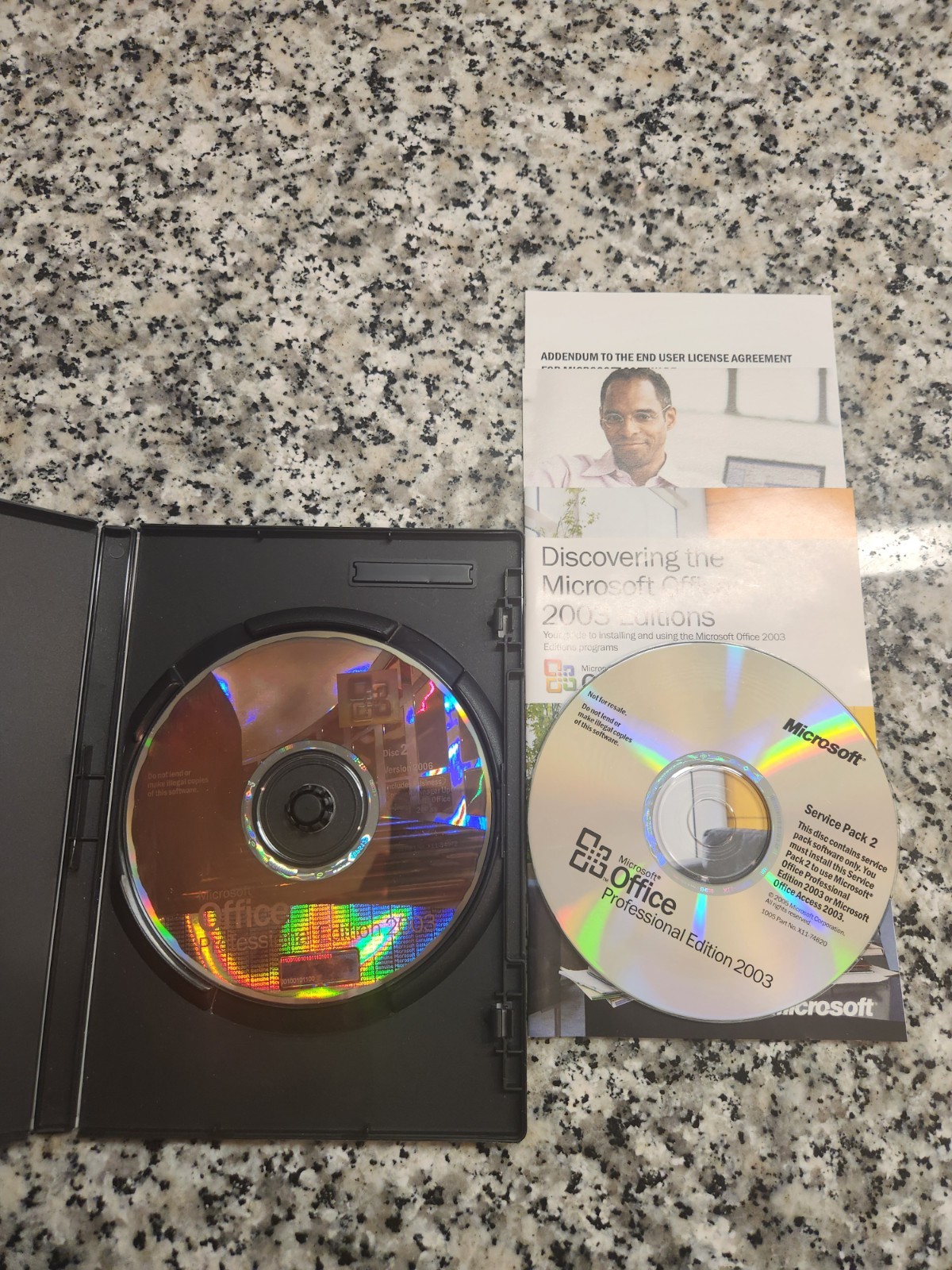 Microsoft Office 2003 Professional Edition Disc 2 Only W/Product Key (No Disc 1)
