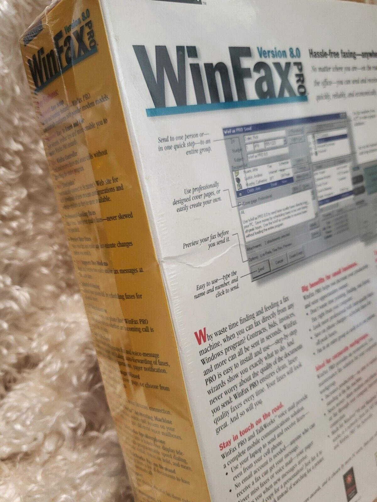 WINFAX 1997 Symantec Hassle-Free Faxing Version 8.0 Pro 95/NT SEALED!