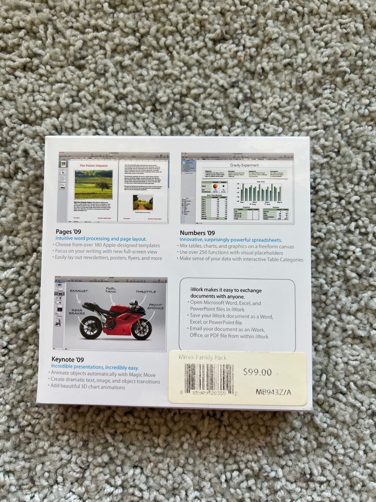 Apple iWork ’09 (Retail) (1 User/s) – Full Version for Mac MB942Z/A