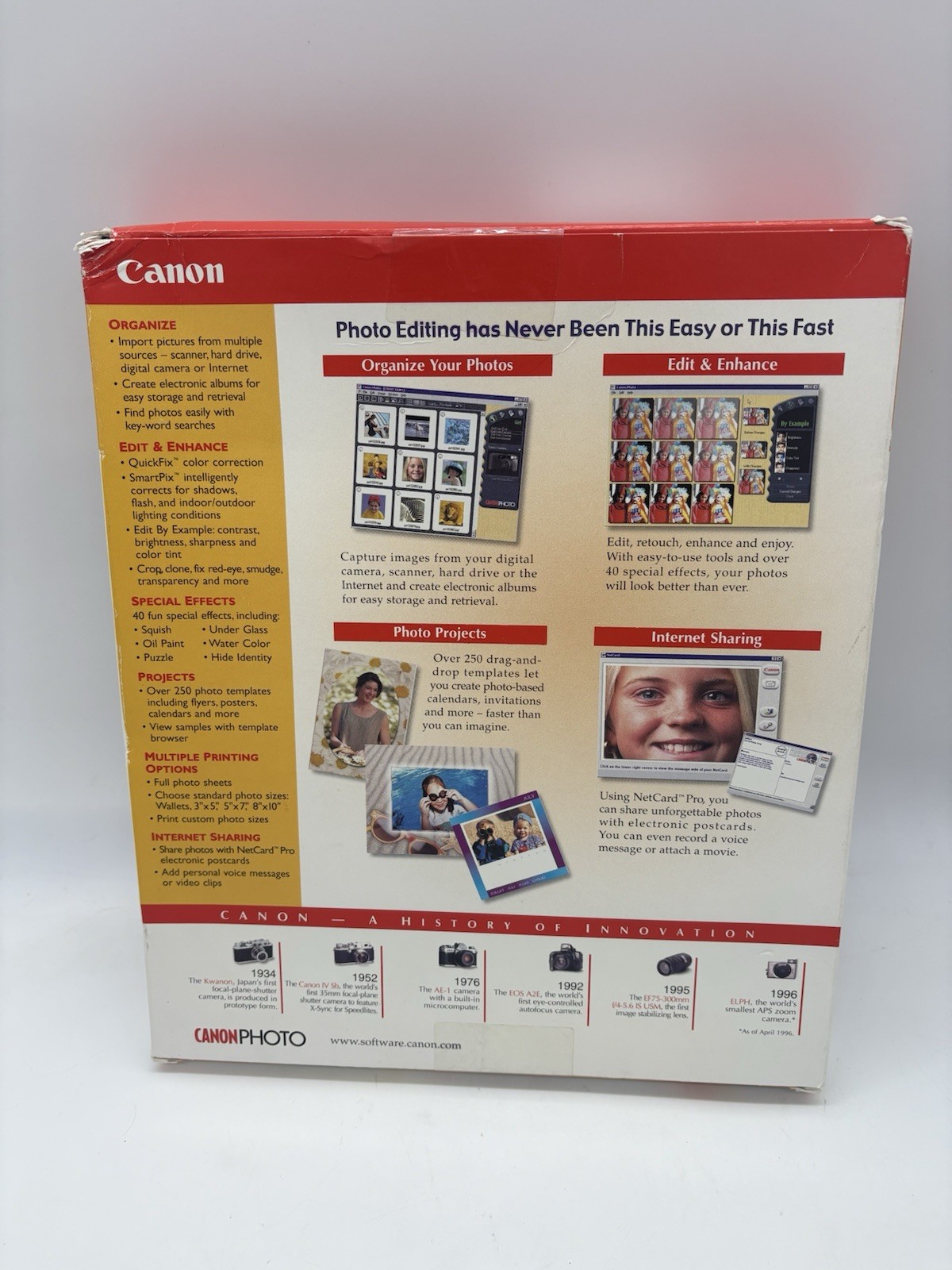Vintage Canon Photo 1999 PC Software Program Specialty Paper Pack Inside – New