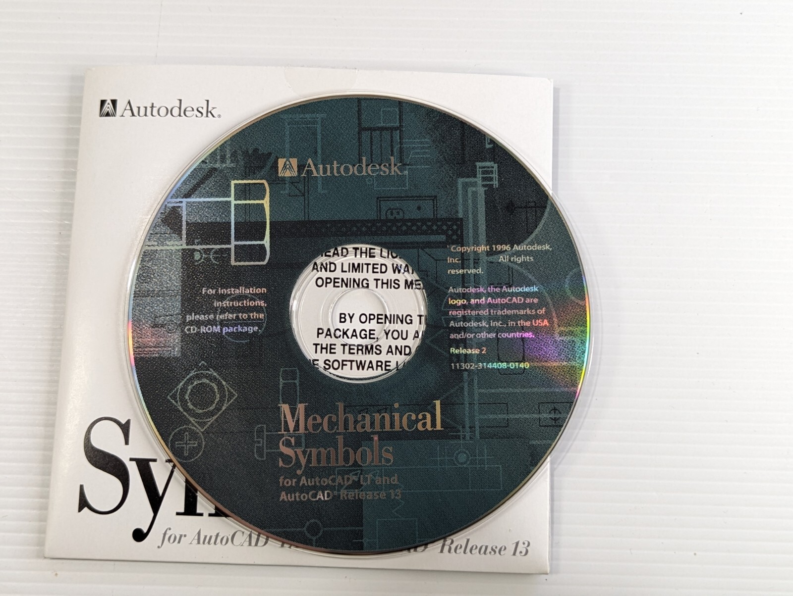 Mechanical Symbols For AutoCAD LT for Windows Autodesk 1995 Software CD Rom
