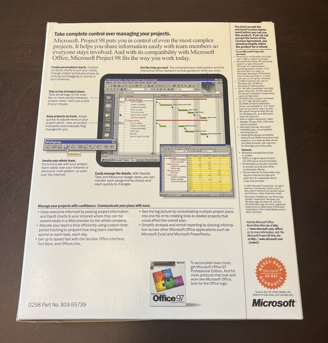 Microsoft Project 98 Latest Edition Project Management Software Windows 95 Or NT