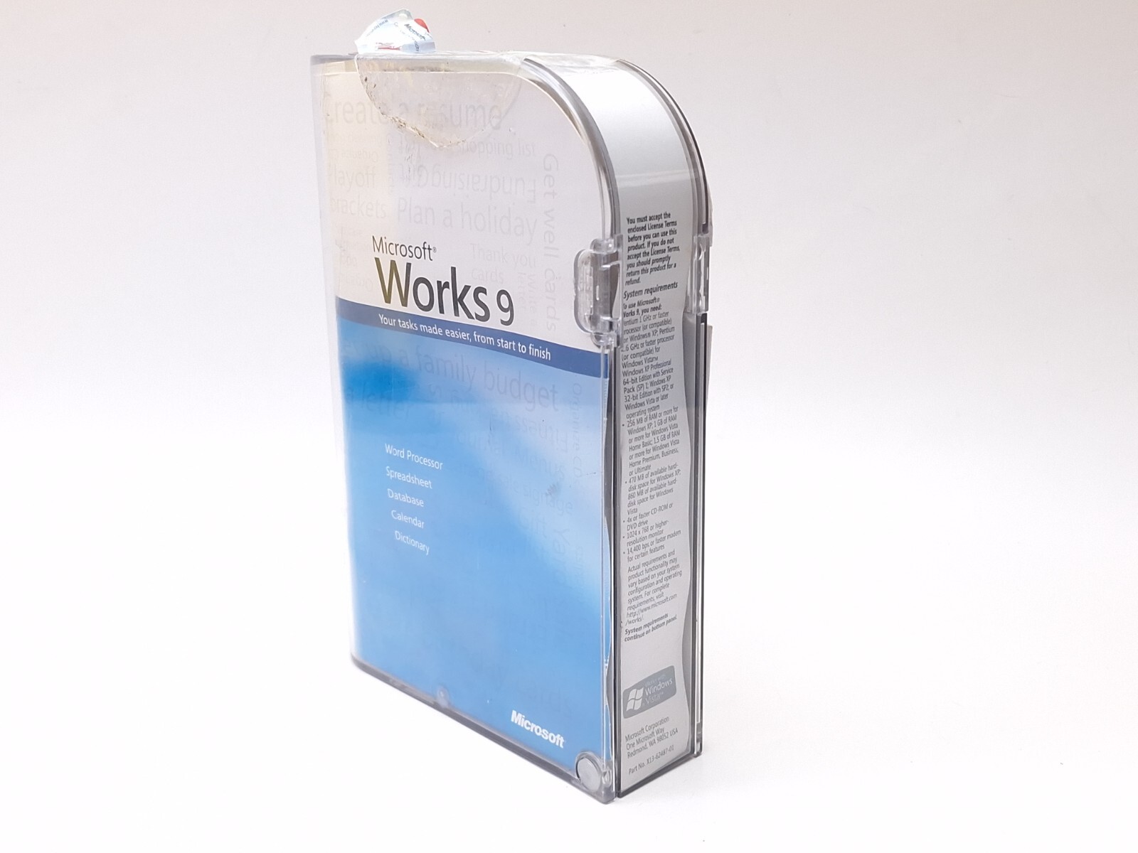 Microsoft Works 9 for Windows Office Work Suite PC CIB CD+Manual