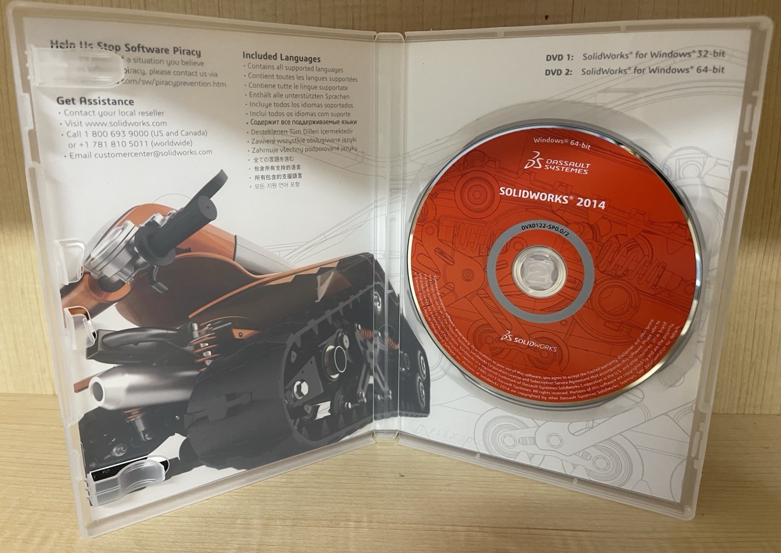 SolidWorks 2014 DVD 2 Discs 64-bit Microsoft NO Serial# Included