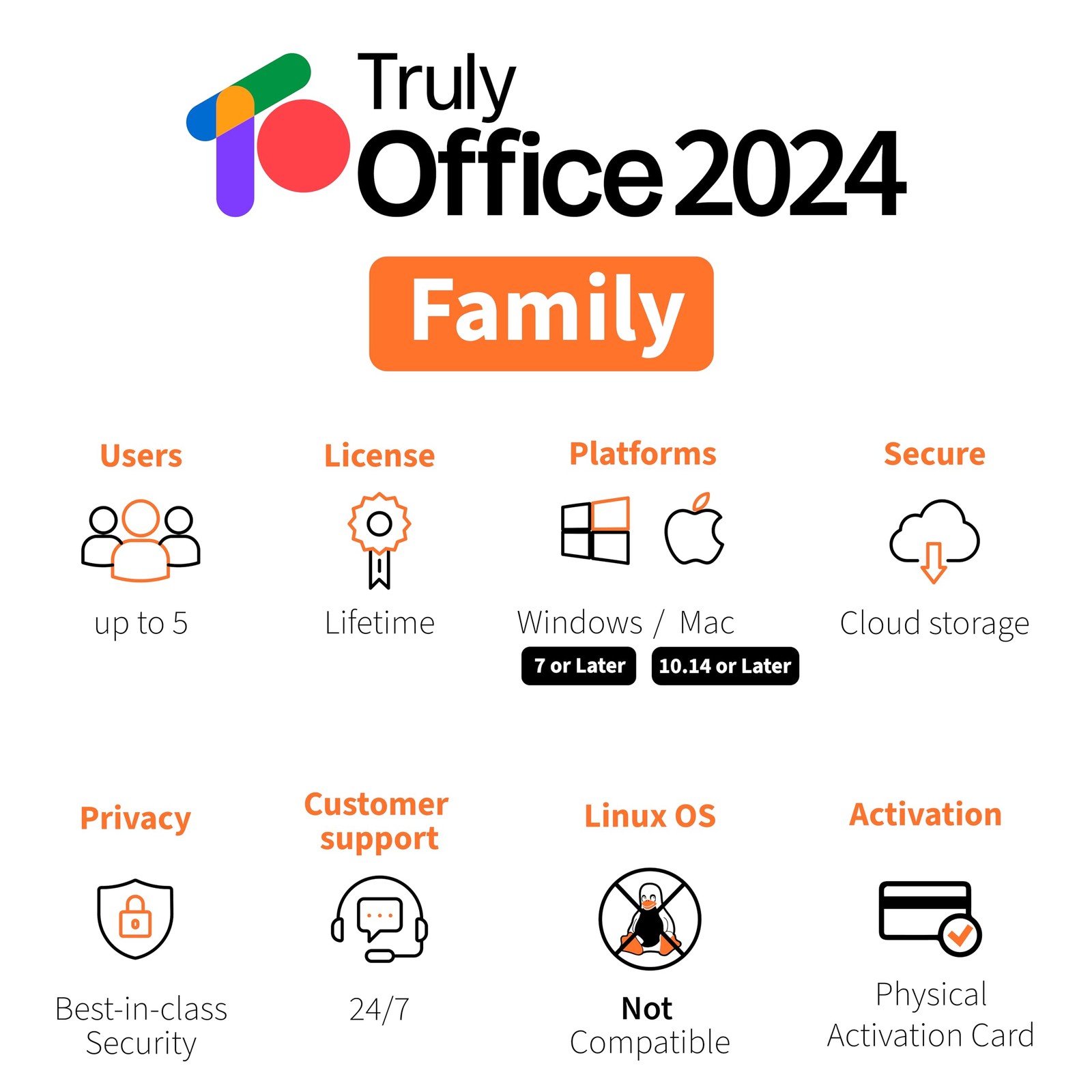 2024 Family Lifetime License Windows 4 1 Suite Words Sheets Slides Cloud 5 Users