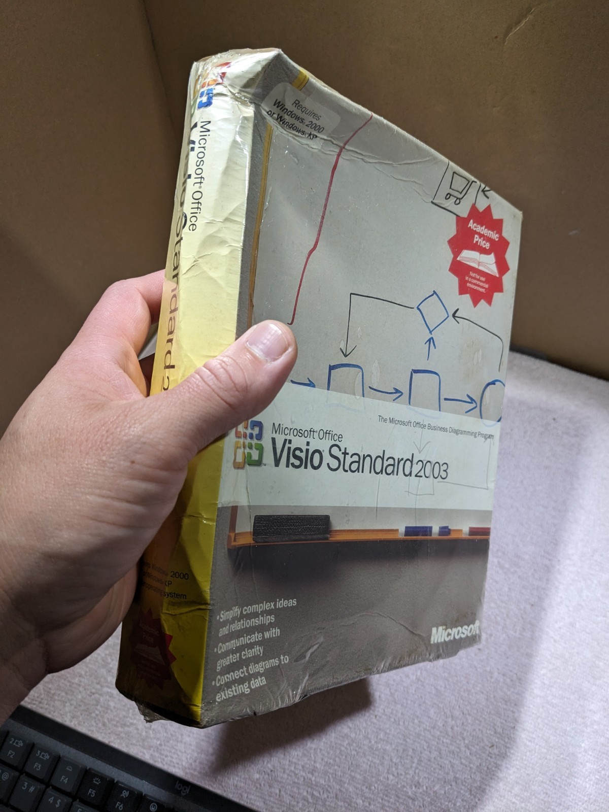 NEW – Microsoft Office Visio Standard 2003 Retail Box – Bent Box