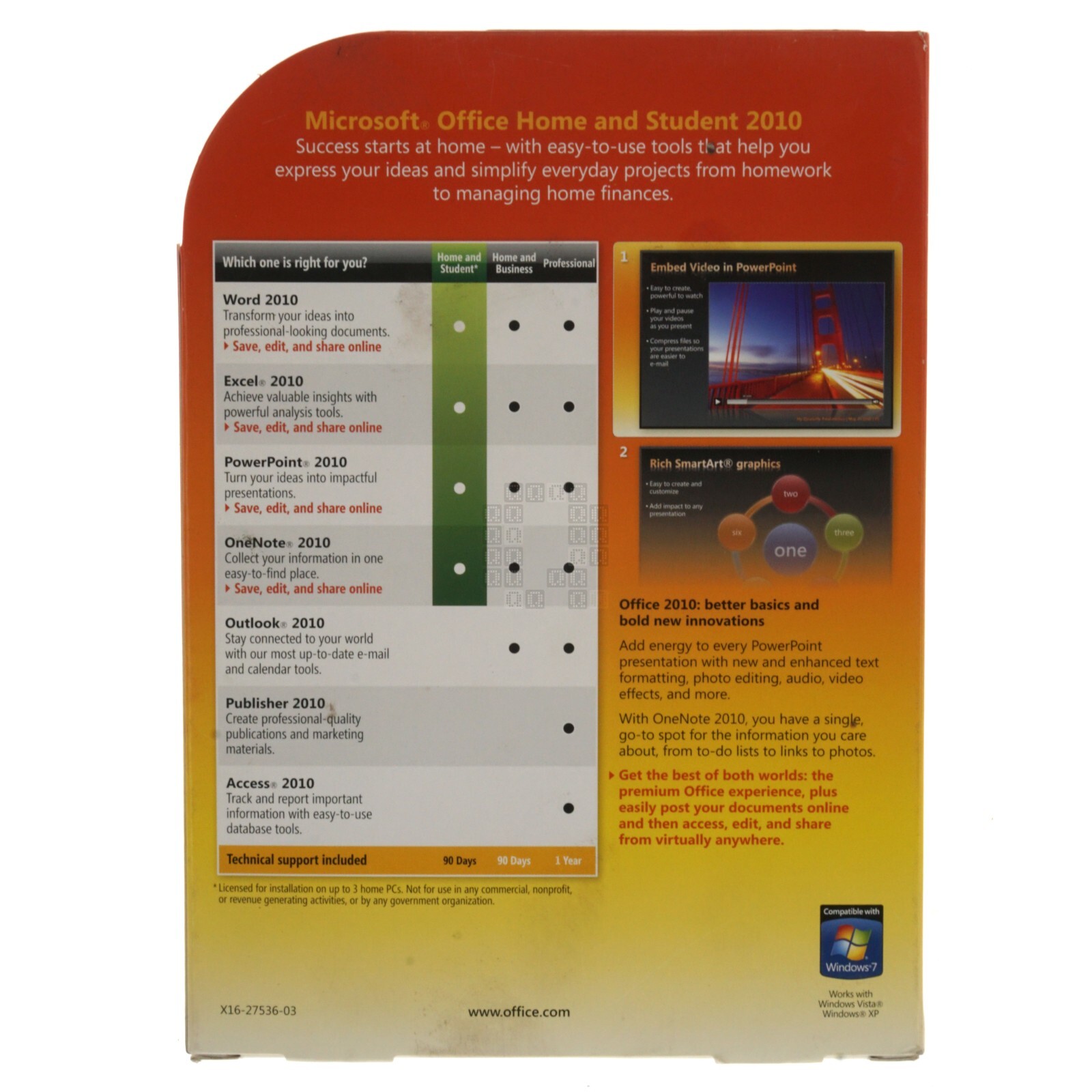 Microsoft 79G-02121 Office Home and Student 2010 x3 Family Pack