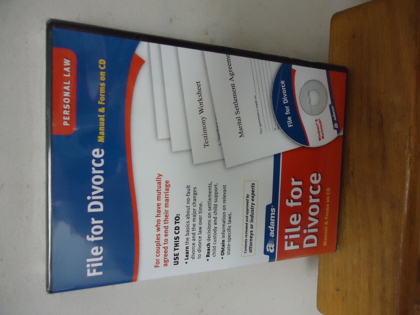NEW & SEALED! Adams – Personal Law File for Divorce on CD ROM! FREE Shipping!