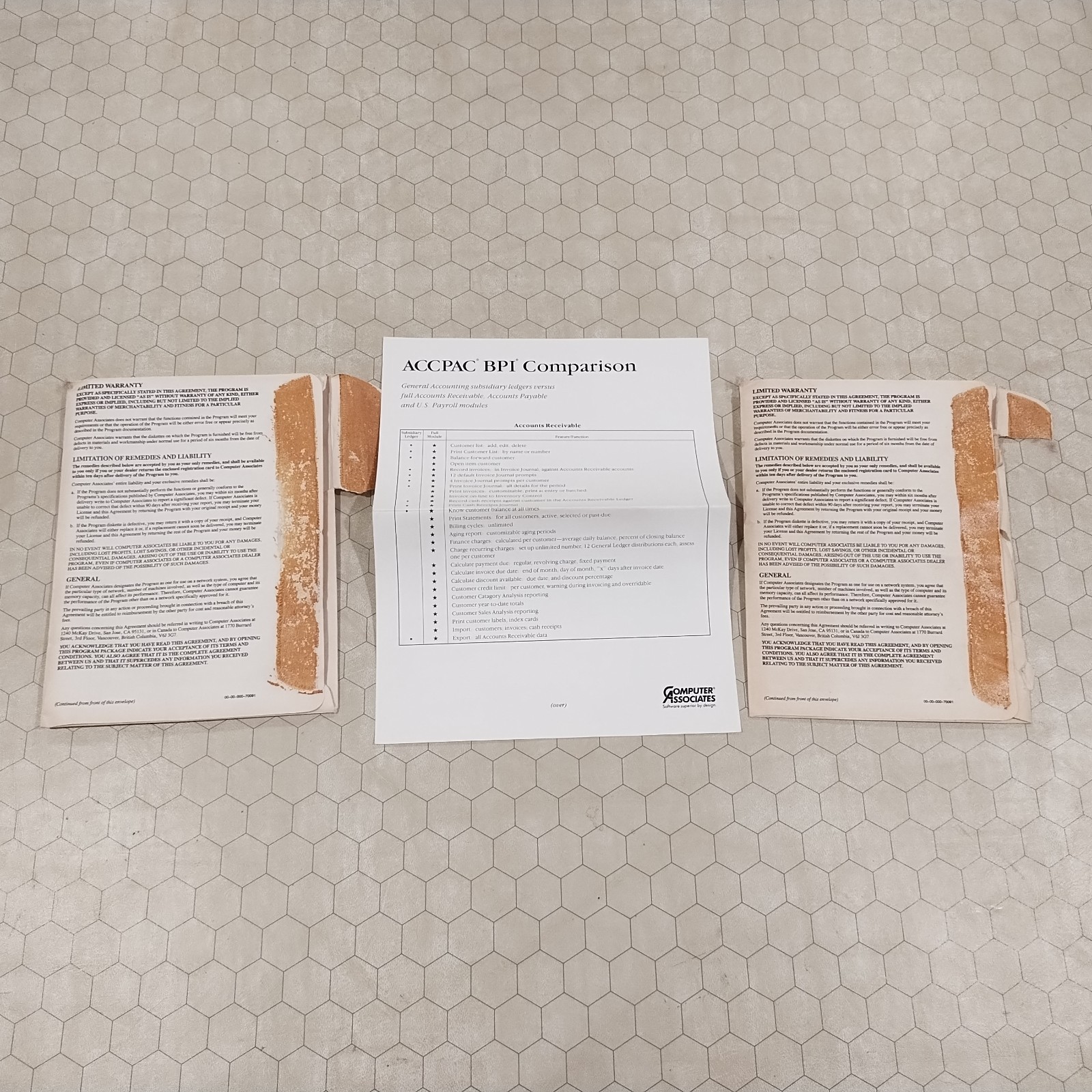 ACCPAC BPI Accounting Accounts Receivable Version 3.0, Computer Associates, 1989