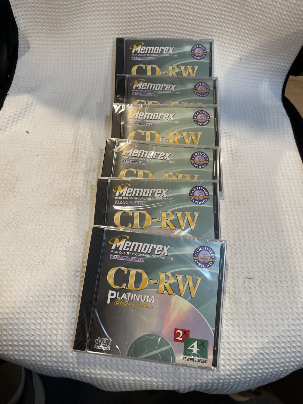 Memorex CD-RW Platinum 650MB 74min Vintage Blank Media Lot of 6 Rewritable, New