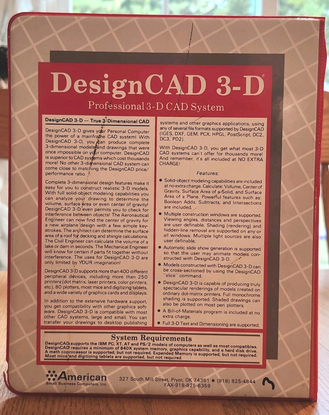 Design CAD DesignCAD 3-D System Software Floppy Disk IBM
