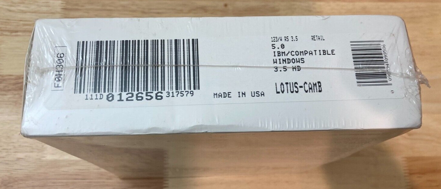 Lotus 1 2 3 123 R5 Microsoft Windows 3.1 Software 3.5″ Disk (Factory Sealed)