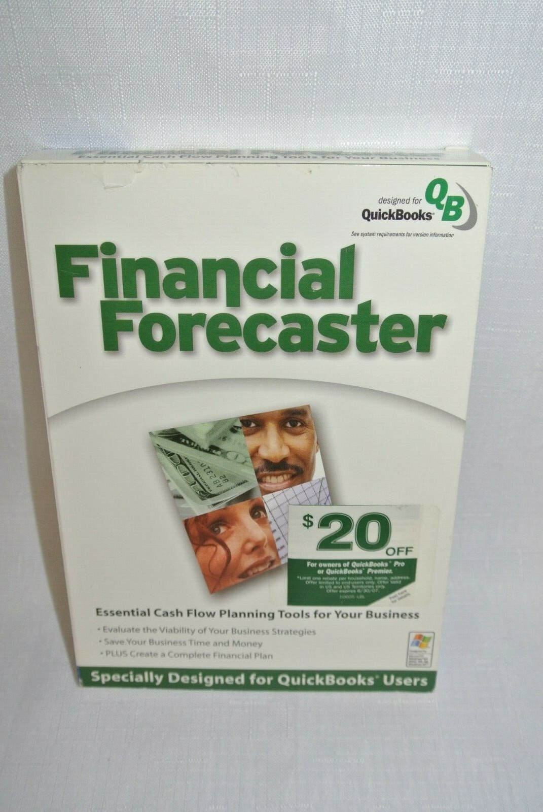 Broderbund FINANCIAL Forecaster SOFTWARE designed for QUICK BOOKS -New -Sealed-