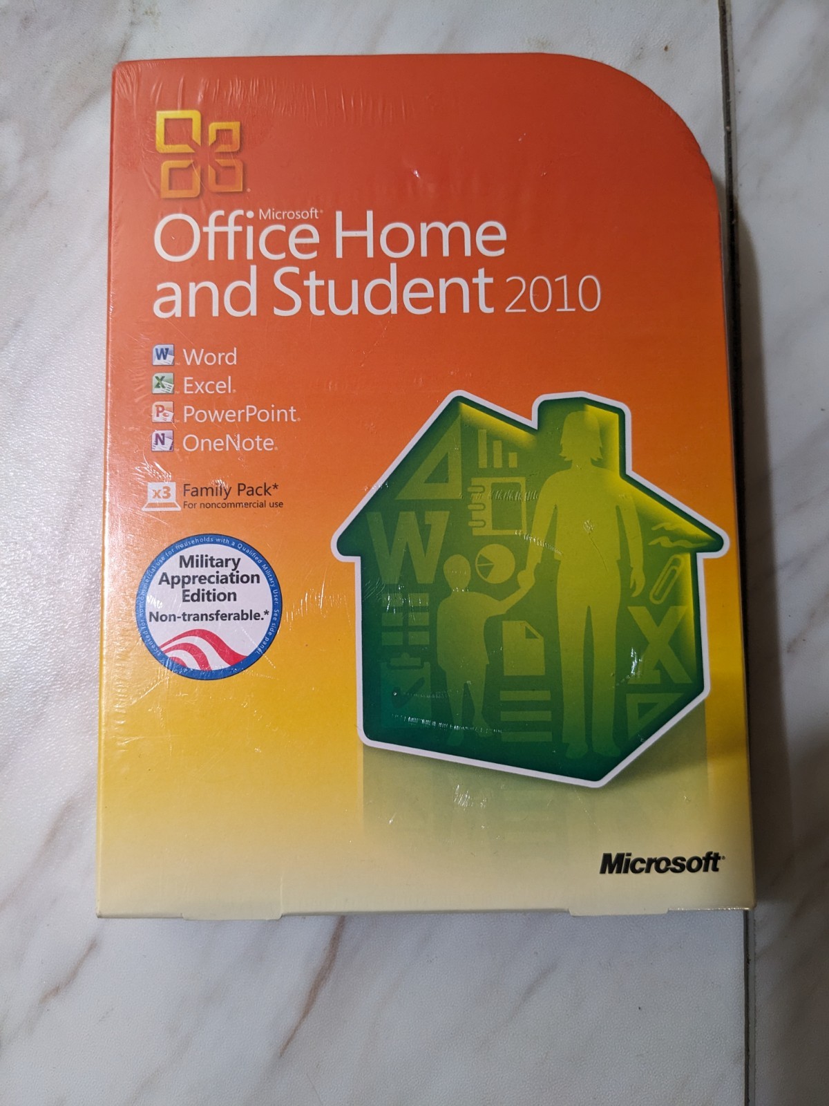 NEW SEALED Microsoft Office Home and Student 2010 for 3 PCs Military Edition