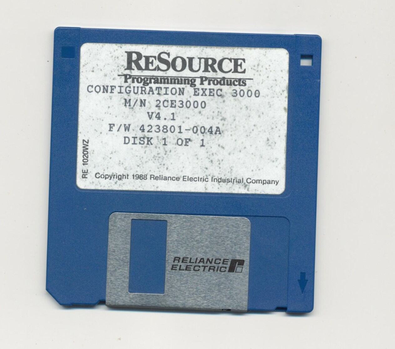 Reliance Electric ReSource Configuration Exec 3000 2CE3000 3.5″ Floppy Disk