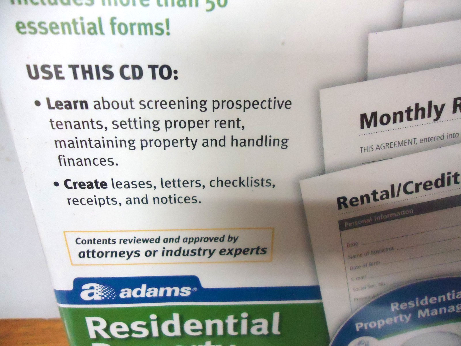 3 NEW! Adams Real Estate – Landlord – Property Mgmt Forms on CD ROM’s! F/S!