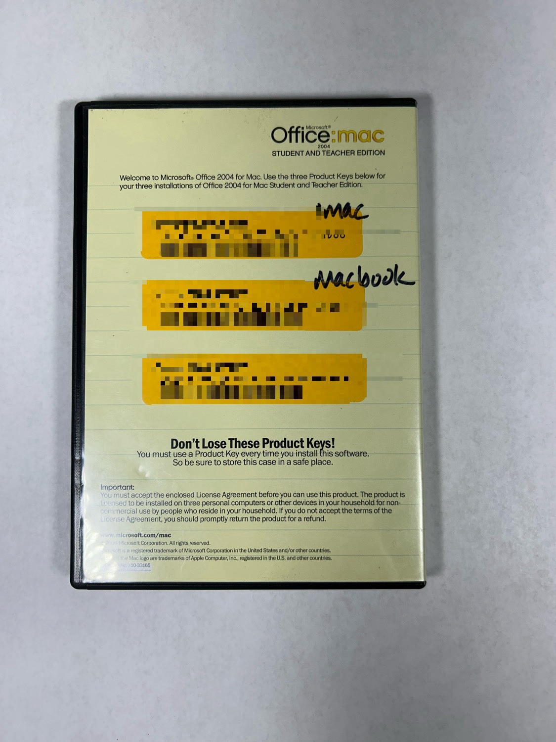 Microsoft Office 2004 – Mac – Student and Teacher Edition With 3 KEYS