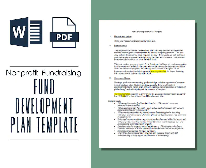 Fund Development Plan Template | Annual Fundraising Plan Template