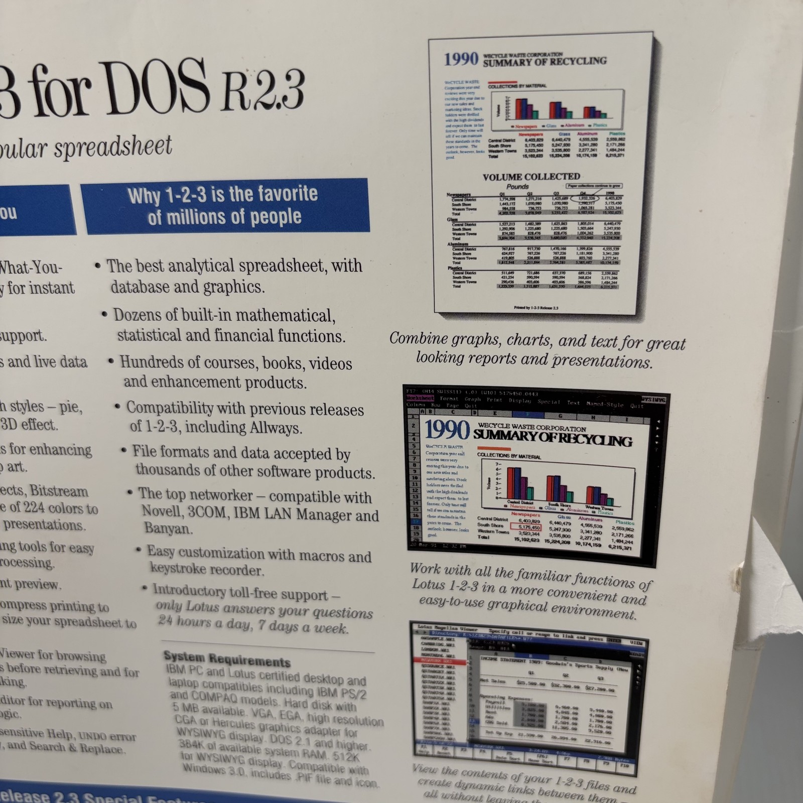 Vintage Lotus 1-2-3 for DOS Release 2.3 Spreadsheet Software