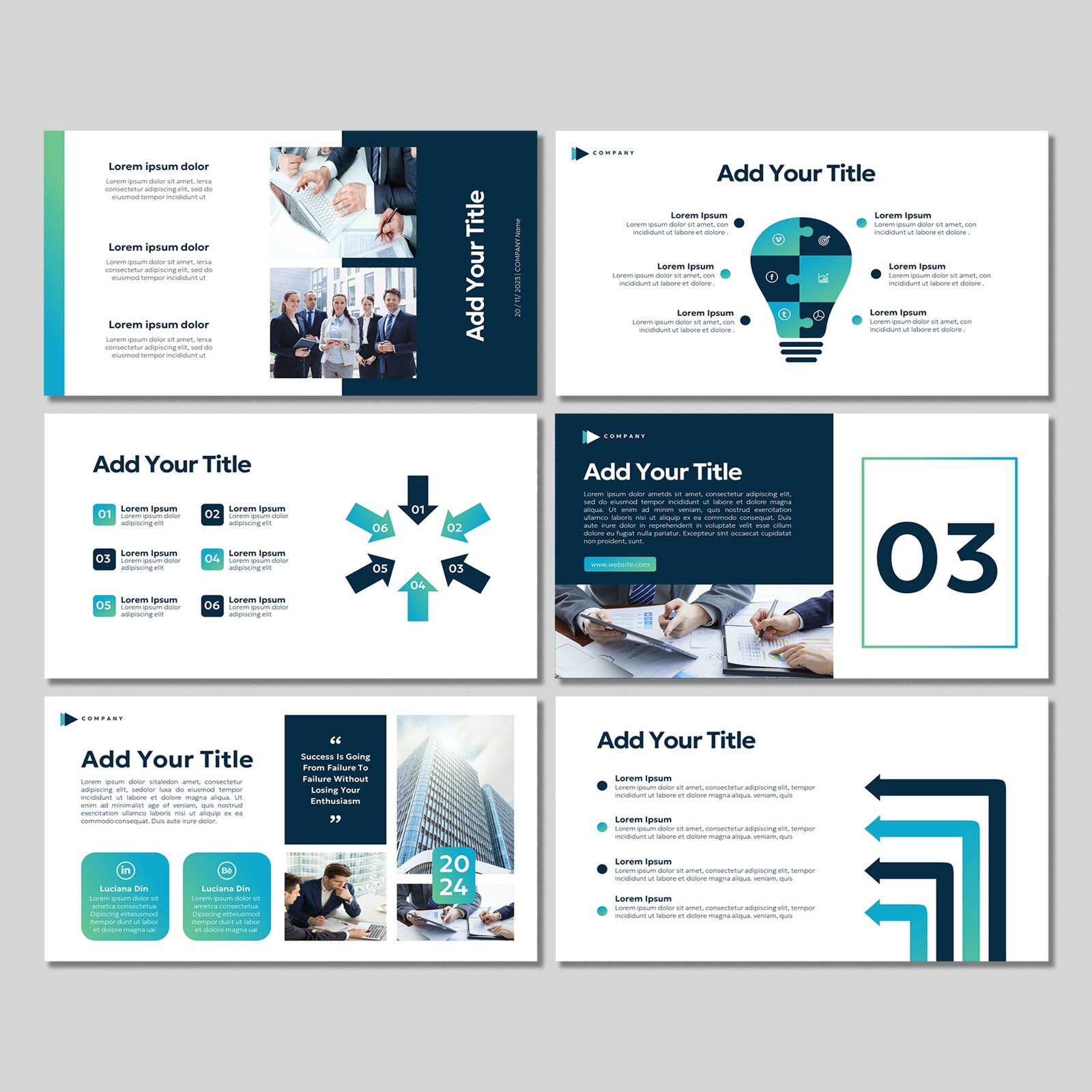 Modern Blue PowerPoint Template – Minimalist Business & Marketing Pitch Deck