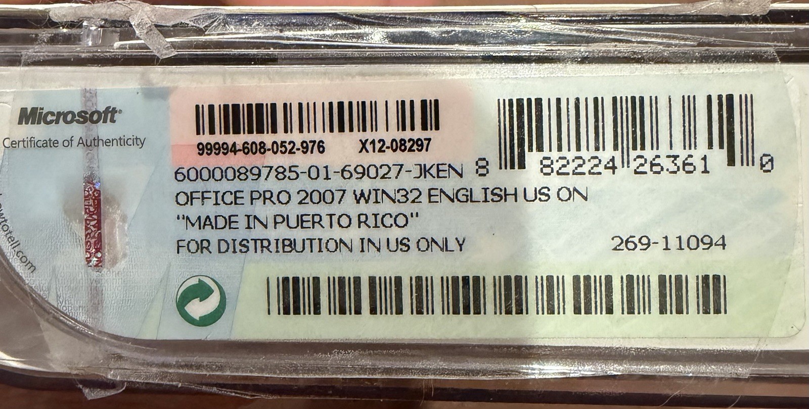 Microsoft Office Professional 2007 Complete w/ 2 Discs & Case Pre-Owned