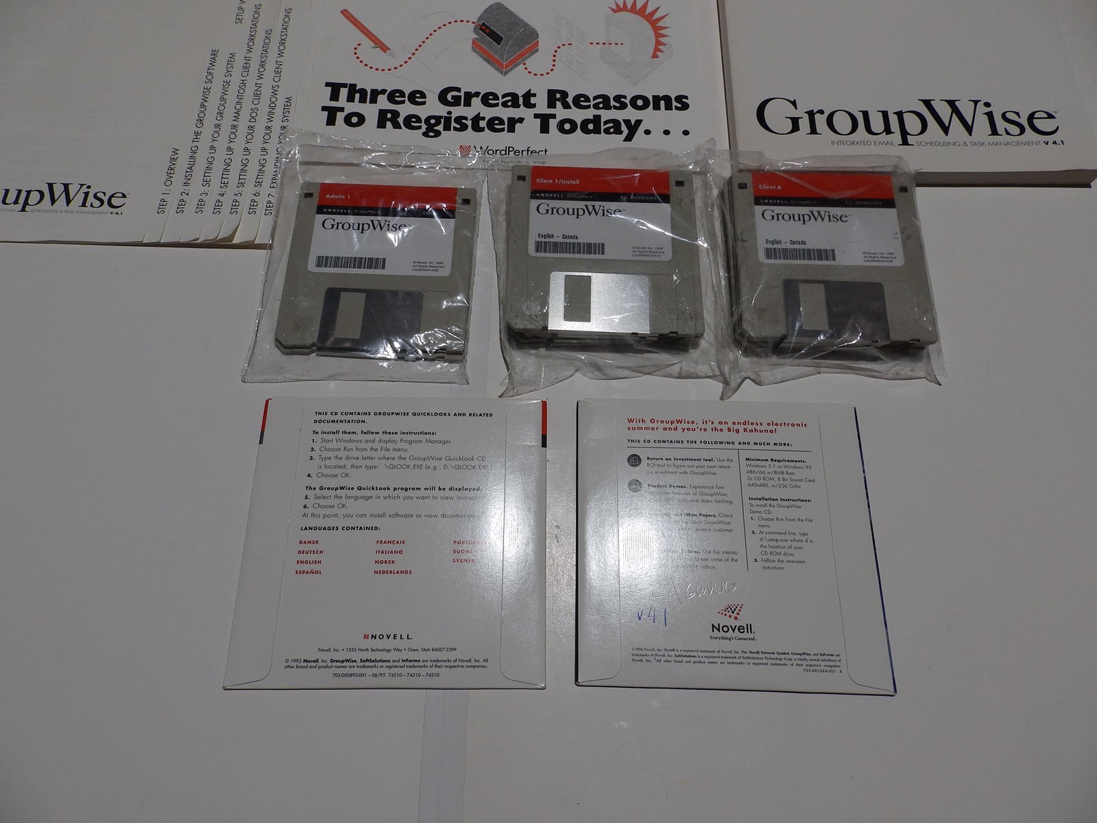 Vintage Software – Novell GroupWise for Windows v4.1 Client/Admin Pack