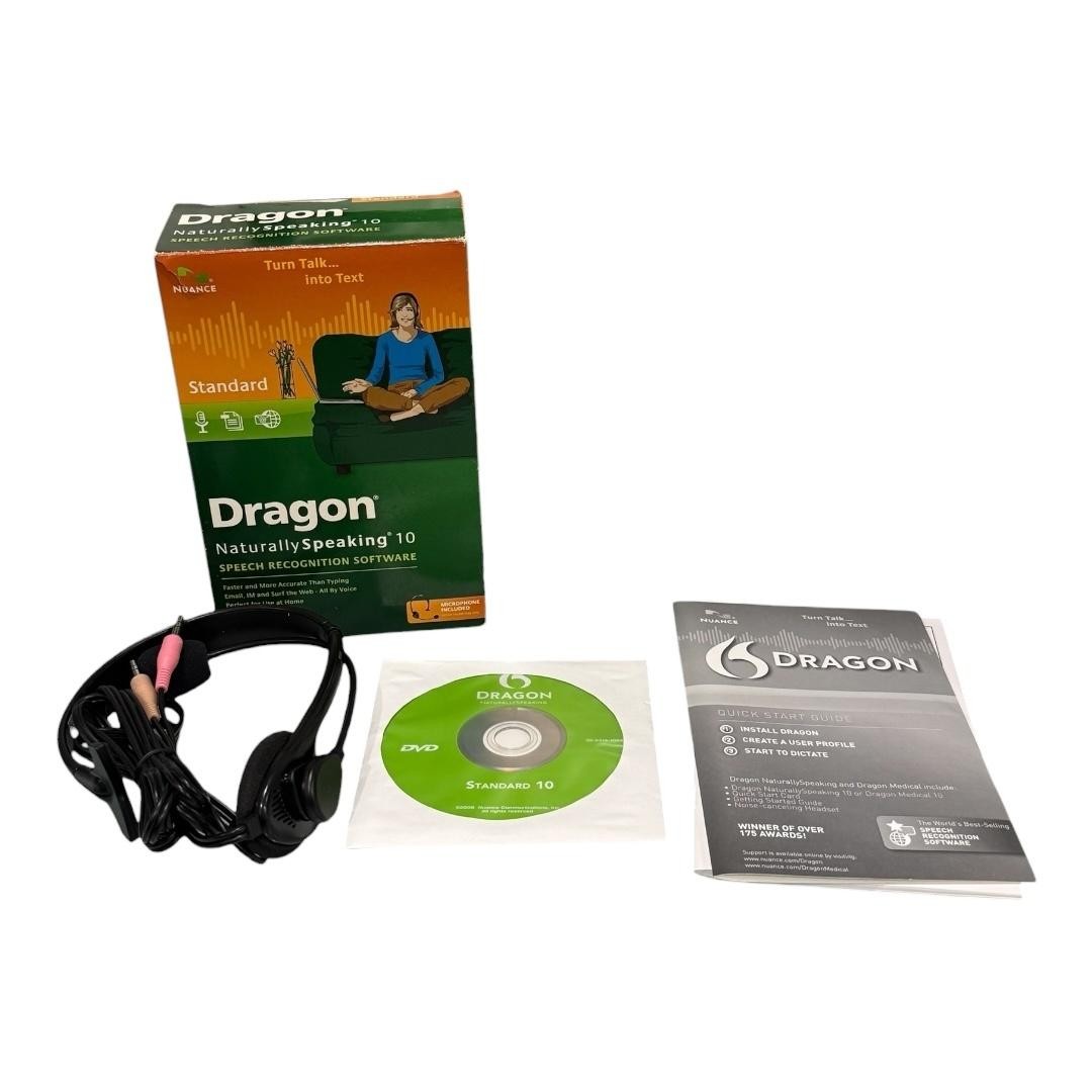 Nuance Dragon NaturallySpeaking 10 Standard Speech Recognition Software DVD Set