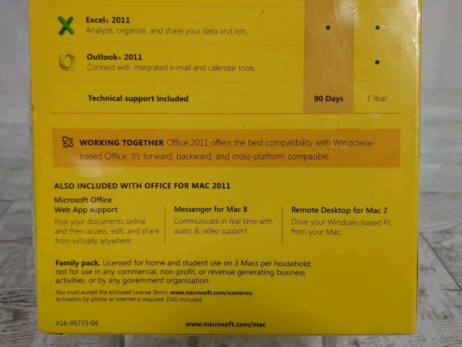 NSB MICROSOFT Office:Mac 2011 Home & Student Family Pk Software(3 Users/3 Macs)