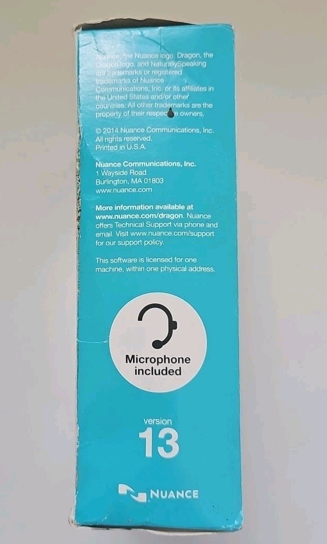 Nuance Dragon Naturally Speaking 13 Home Speech Recognition Software READ