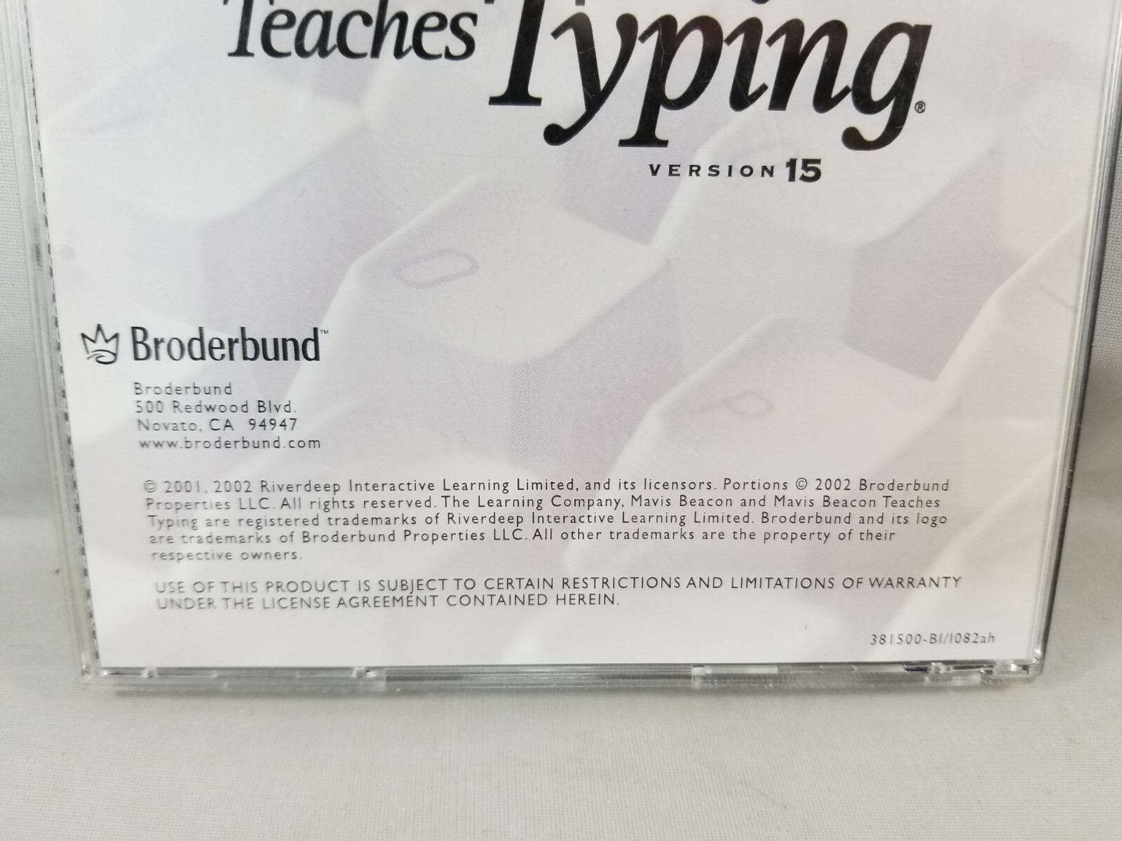 Mavis Beacon Teaches Typing Version 15 CD-ROM Windows ME XP Broderbund Software