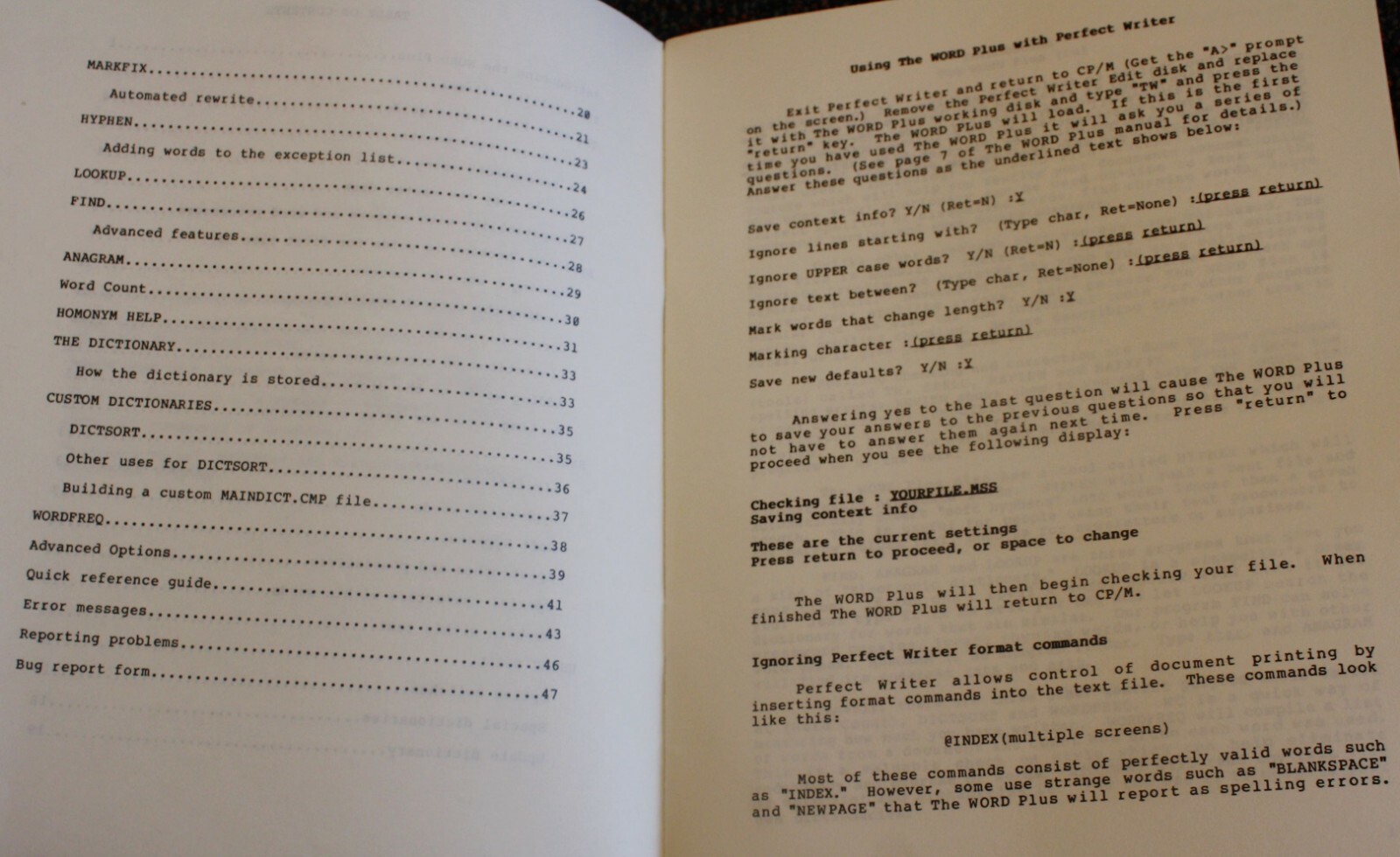 Kaypro 10 Spell Checker Software THE WORD PLUS 1982 V. 1.2 + MANUAL ONLY