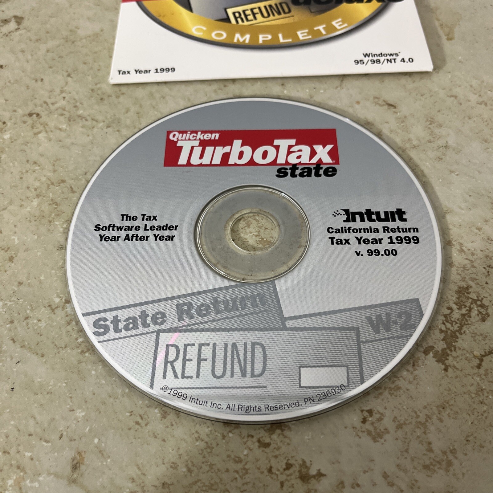 Intuit Quicken Turbotax State California Return Tax Year 1999 V99.00 Disk Only