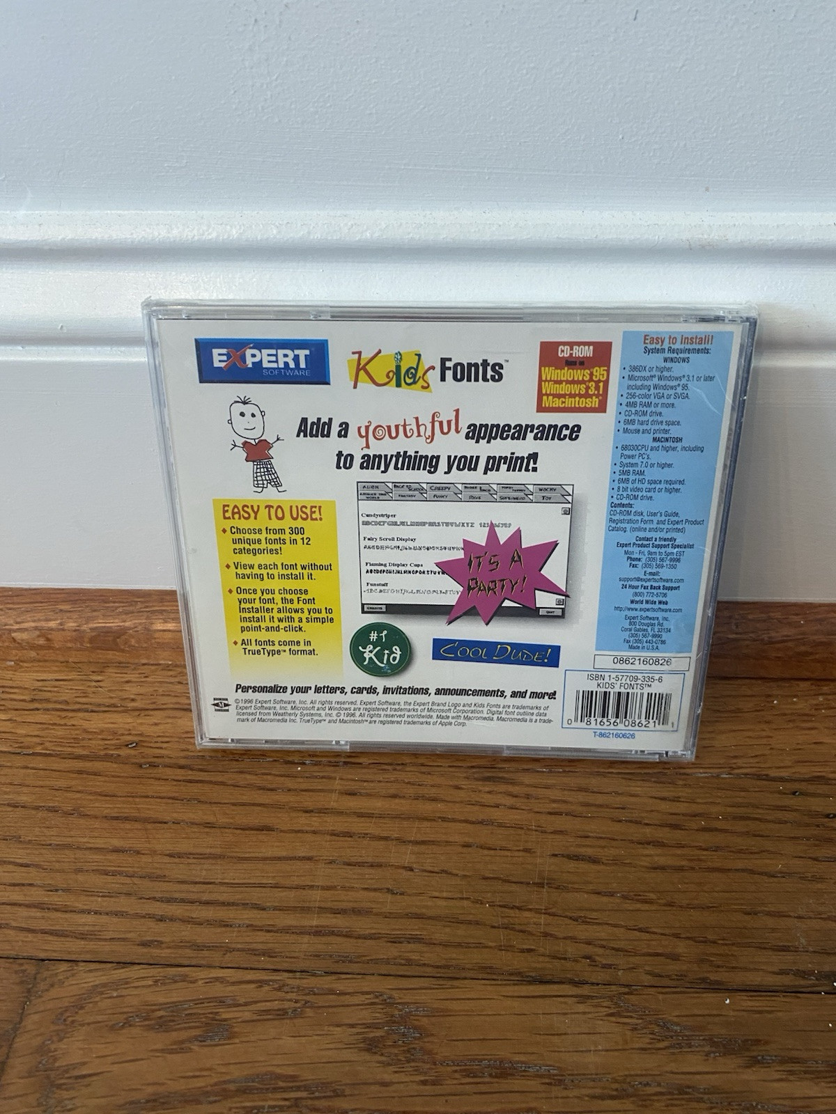 Vintage Expert Software Kids Fonts Windows 95 & 3.1 New Sealed 1996