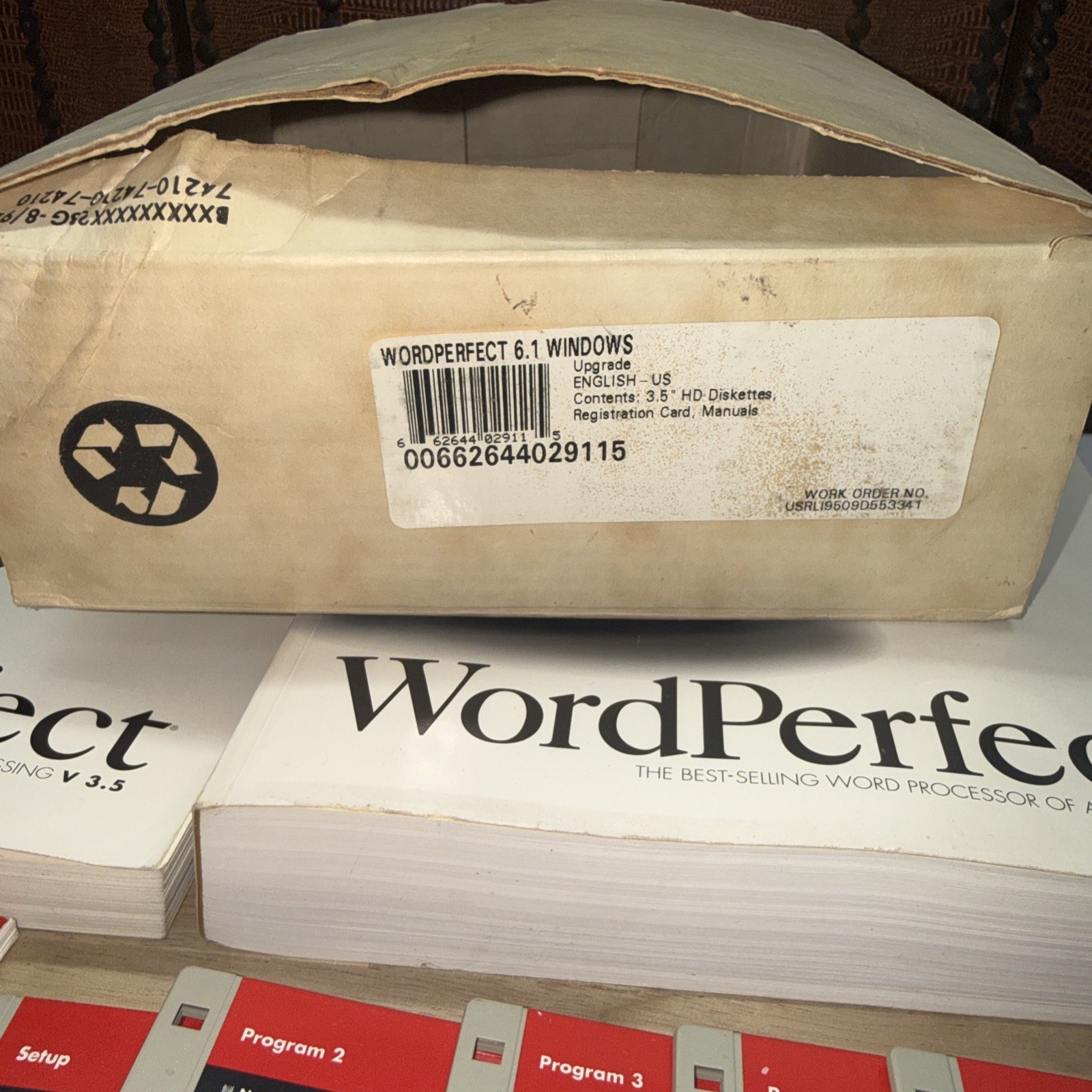 Novell Word Perfect Perfect Office Processor V 6.1 For Windows 3.5 floppy disks