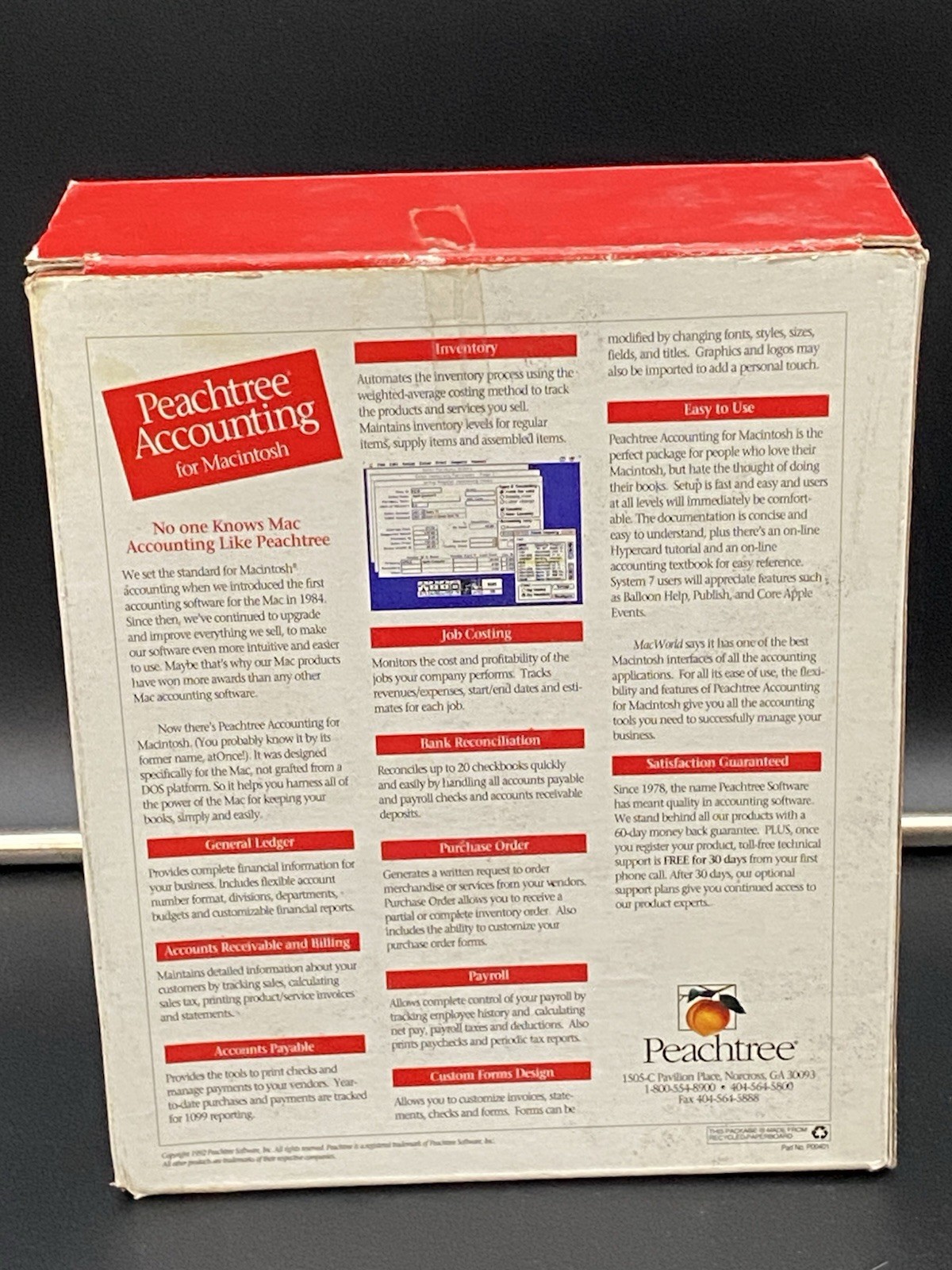 Peachtree Accounting for MAC Version 2.0 Vintage Software Floppy 1992