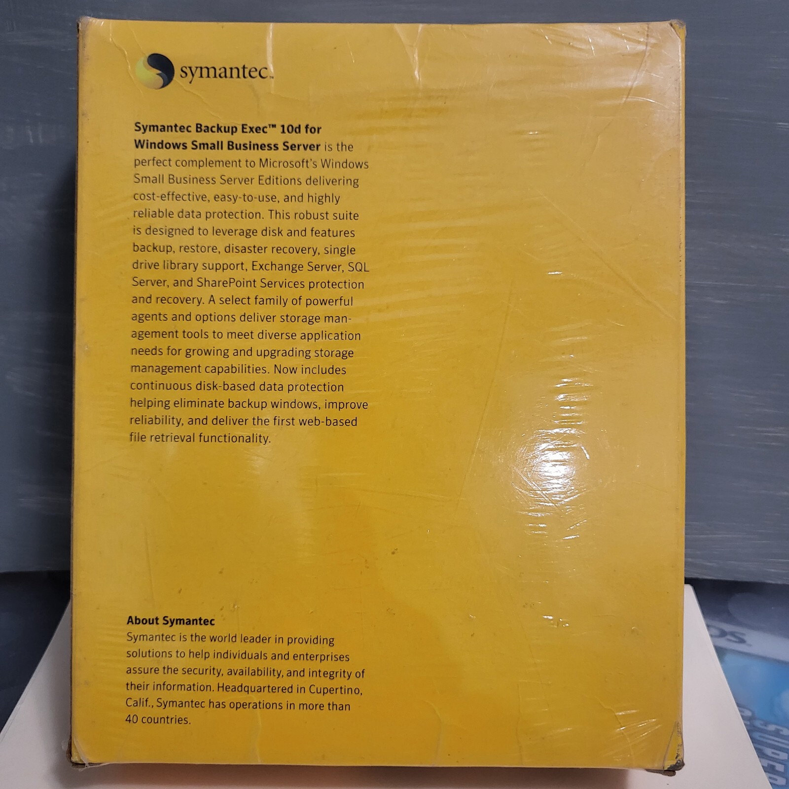 Symantec Backup Exec 10d For Windows Small Business Server