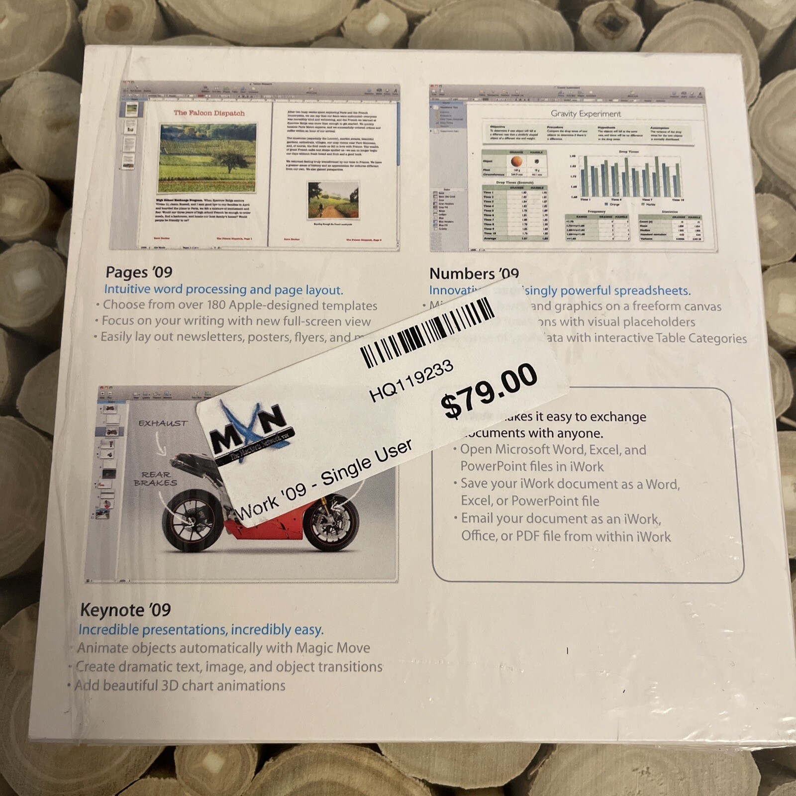 New APPLE IWORK 09 Family Pack Mac DVD-ROM v. 9.0.3 Authentic Sealed NIB $79 !