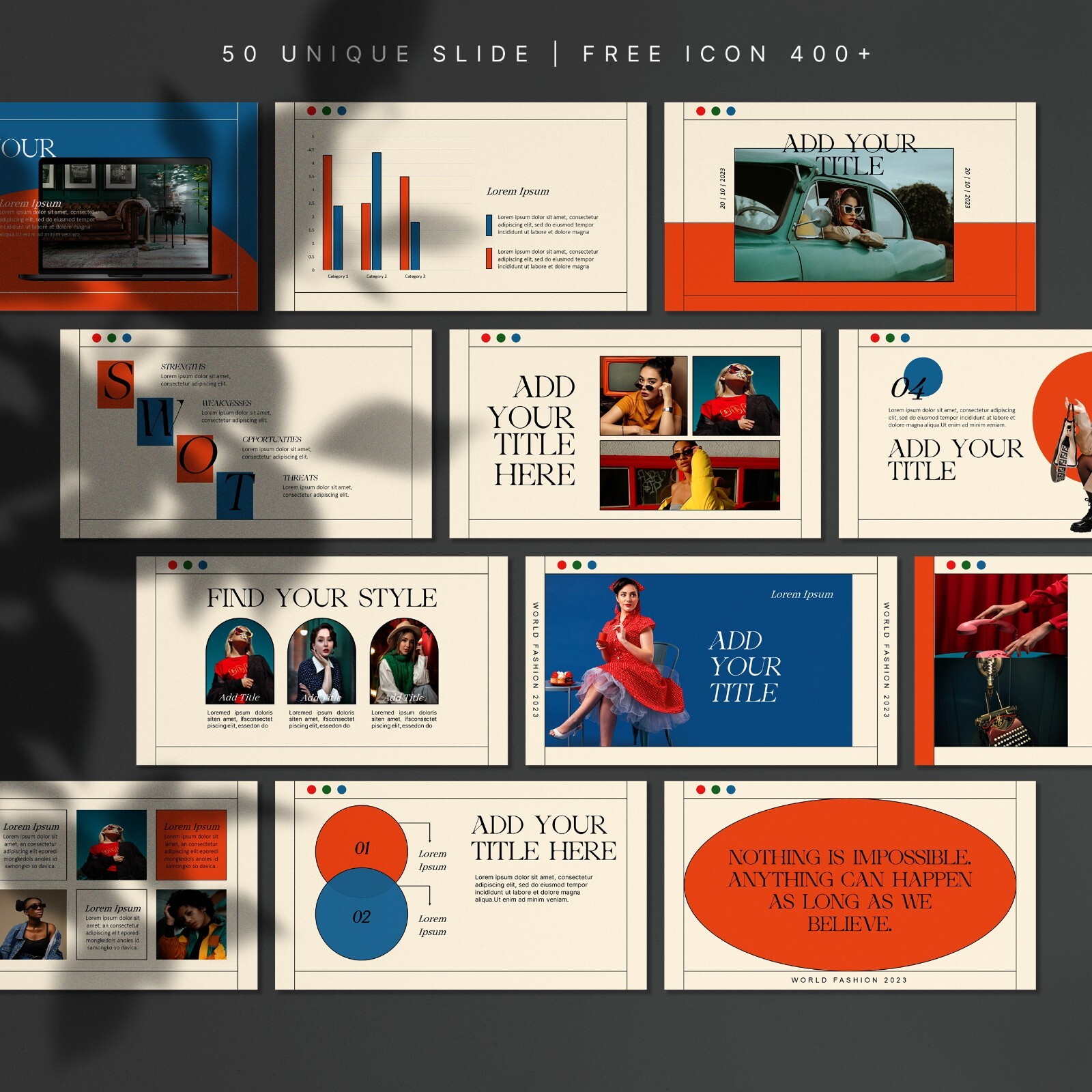 Retro Minimalist PowerPoint Template – Clean Modern Aesthetic Pitch Deck