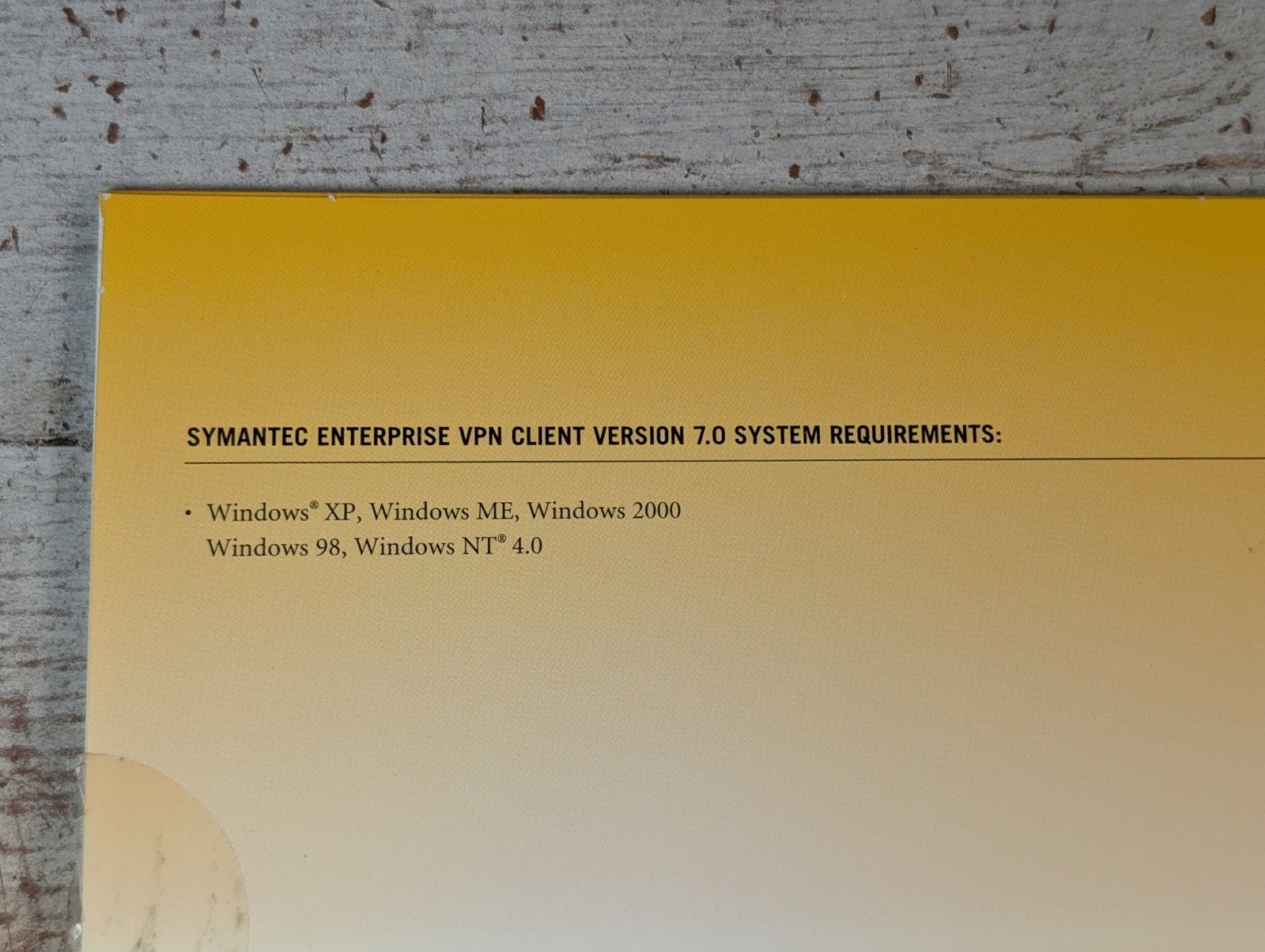 Symantec VPN Client Version 7.0 and Software for Models 100 200 200R CD 2001