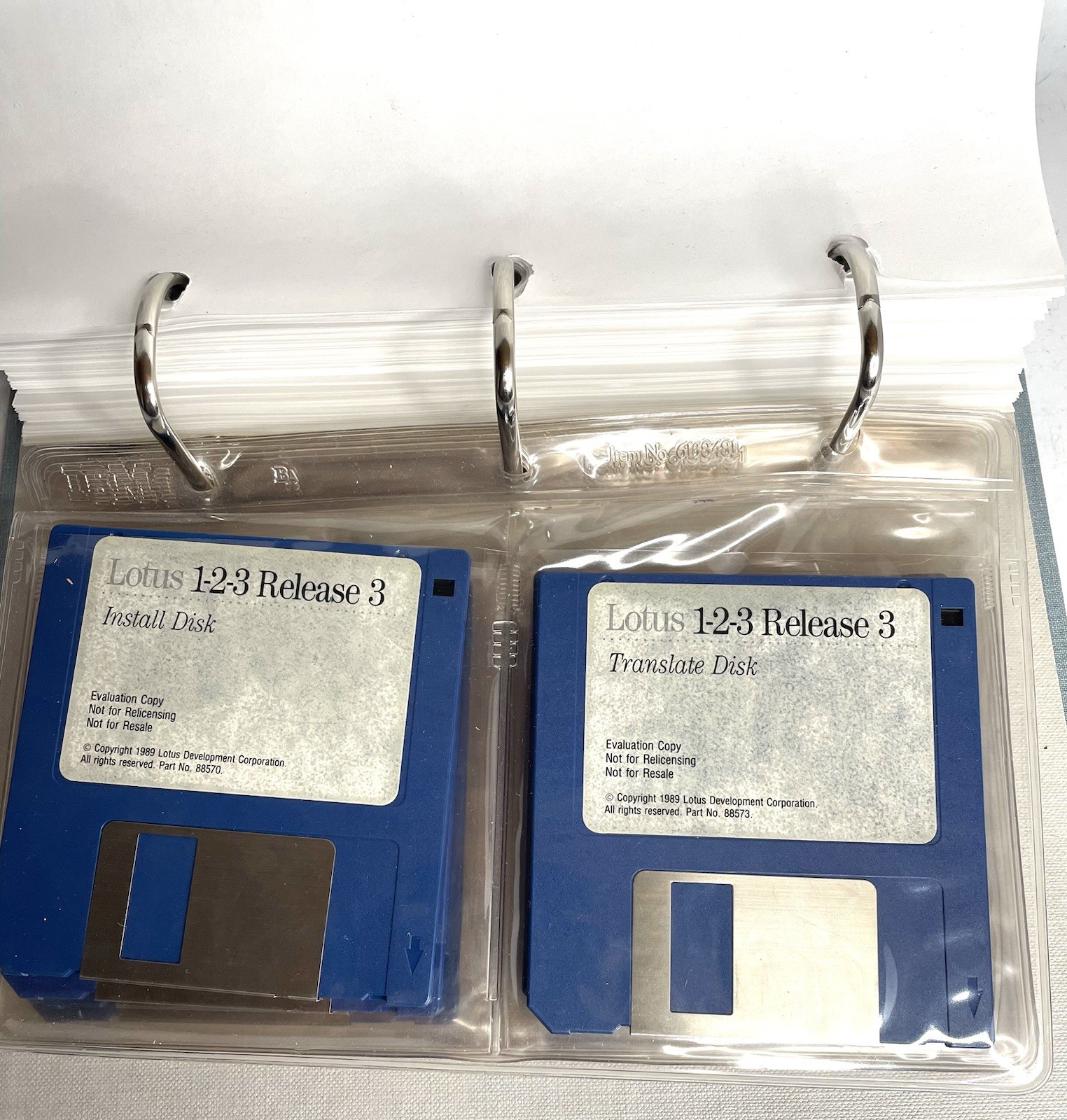 Vintage 1989 LOTUS 1-2-3 Release 3 Reference Binder Hard Slip Case Floppy Disks