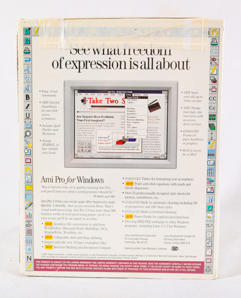 Lotus AmiPro Word Processor V 2.0 for Windows, Upgrade, 1991, Sealed