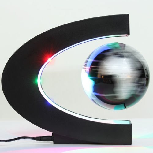 Magnetic Levitation Floating Globe 3 inch with LED Lights C Shape World Map for