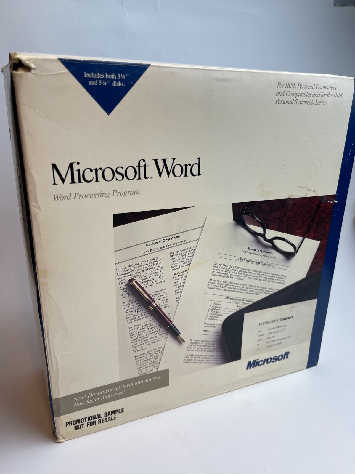 Microsoft Word 4.0 for IBM and OS/2 Vintage Complete Box Set, Manuals/Floppies
