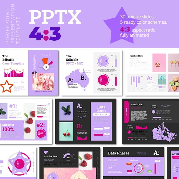 4×3 PPTX PowerPoint Presentation Template